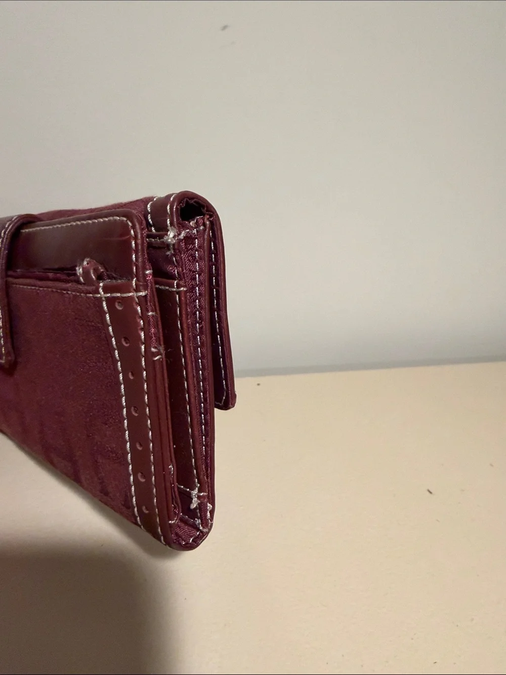 Etienne Aigner Burgundy Logo Key & Card Holder